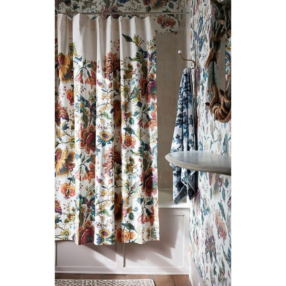 Anthropologie House of Hackney  Printed Shower Curtain - Cream